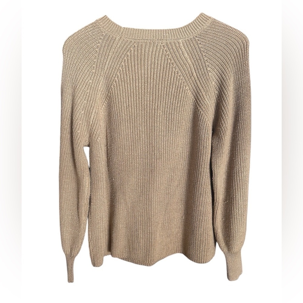Women’s light Brown Crewneck pullover ribbed sweater. Size Large